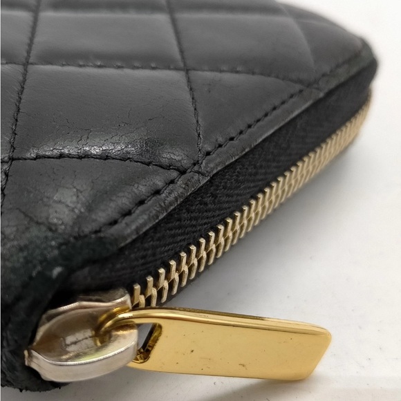 Chanel CC Black Quilted Zip Around Wallet - Picture 9 of 9